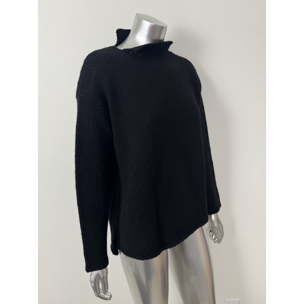 Pier Antonio Gaspari Sweater Wool Black Minimalist Casual Designer S